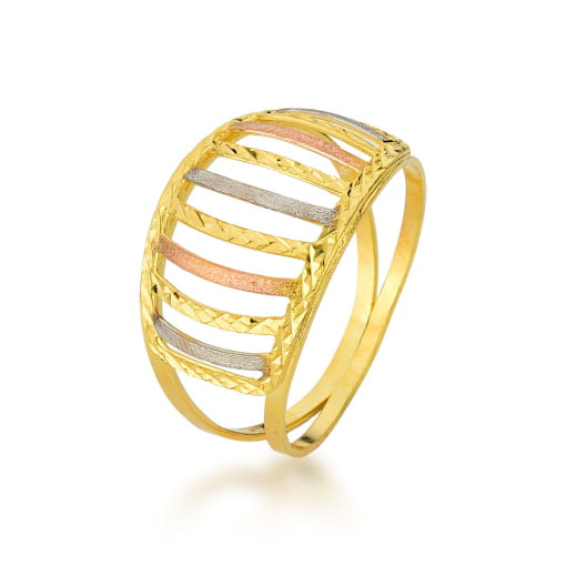 ANEL BANHADO A OURO COM RÓDIO BRANCO E ROSE