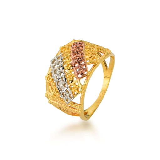 ANEL DOURADO COM RÓDIO BRANCO E ROSE