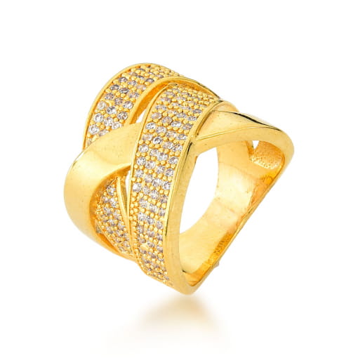 ANEL DOURADO COM ZIRCÔNIAS