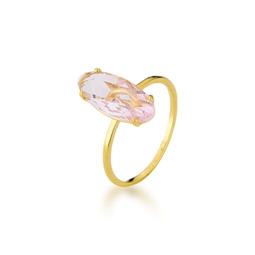 ANEL DOURADO COM PEDRA OVAL