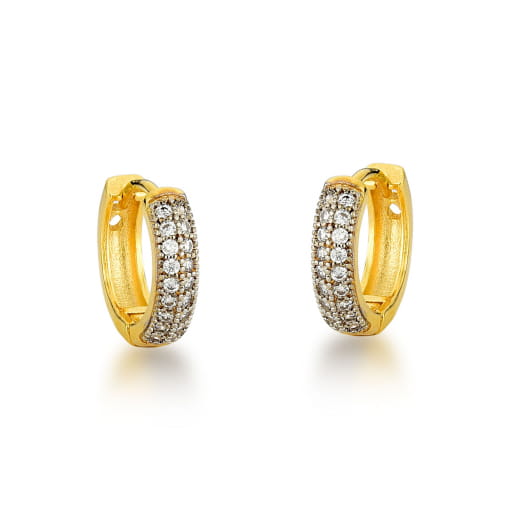 ARGOLA DE CLIQUE COM ZIRCÔNIAS E RÓDIO BRANCO TAMANHO M