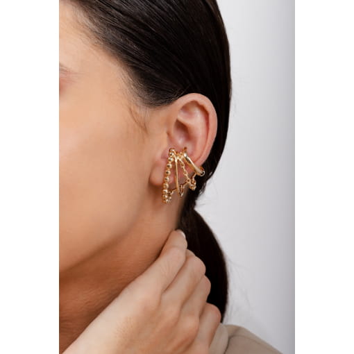 BRINCO DOURADO ARTICULADO COM ESFERAS