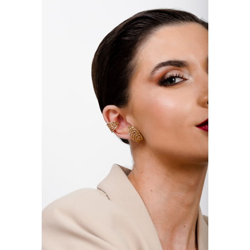 BRINCO DOURADO DE FOLHA EAR JACKET