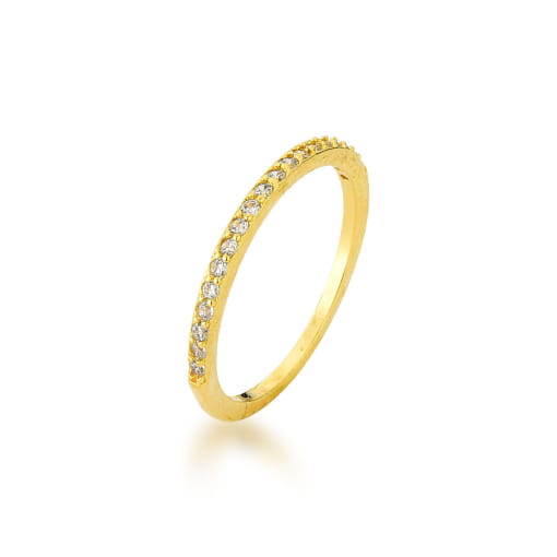 ANEL APARADOR DOURADO COM MICRO ZIRCÔNIAS