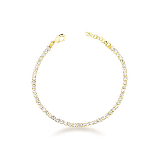 PULSEIRA DOURADA RIVIEIRA COM ZIRCÔNIAS CRISTAIS
