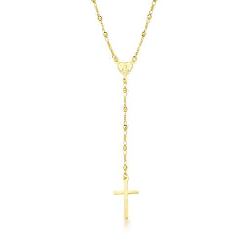 COLAR DOURADO ESTILO TERÇO COM ESFERAS