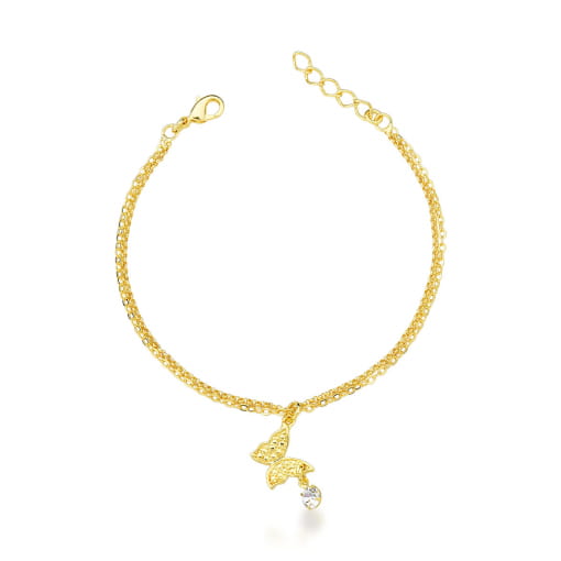 PULSEIRA DUPLA COM PINGENTE DE BORBOLETA