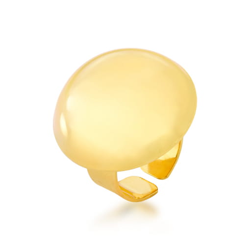 ANEL DOURADO DE MEIA BOLA LISO REGULÁVEL