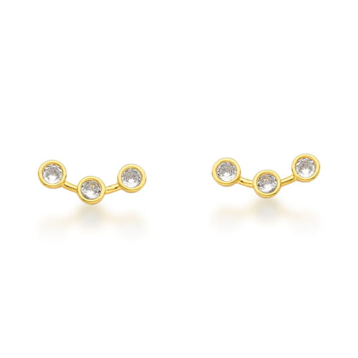 BRINCO DOURADO ESTILO EAR CUFF COM PEDRAS