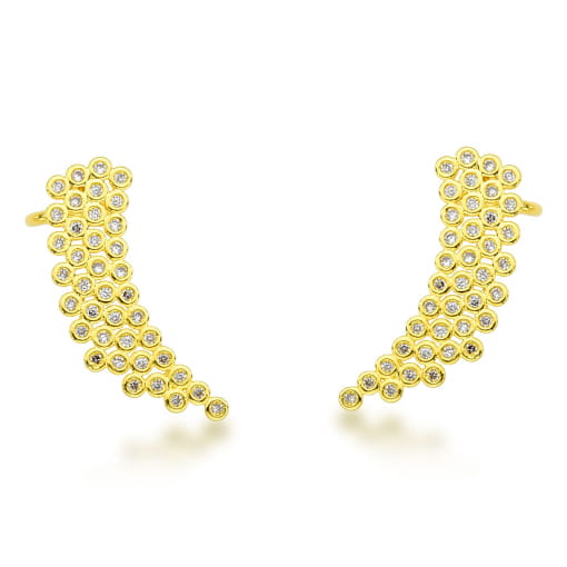 BRINCO DOURADO EAR CUFF COM ZIRCÔNIAS