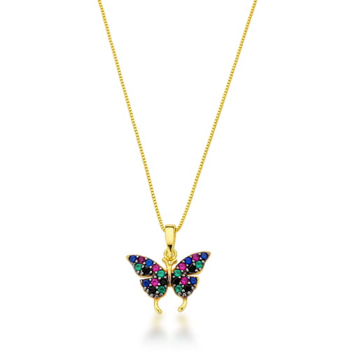 CONJUNTO DE BORBOLETA COM MICRO ZIRCÔNIAS LUXO