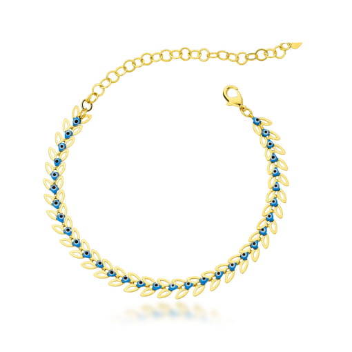 PULSEIRA DOURADA COM OLHO GREGO