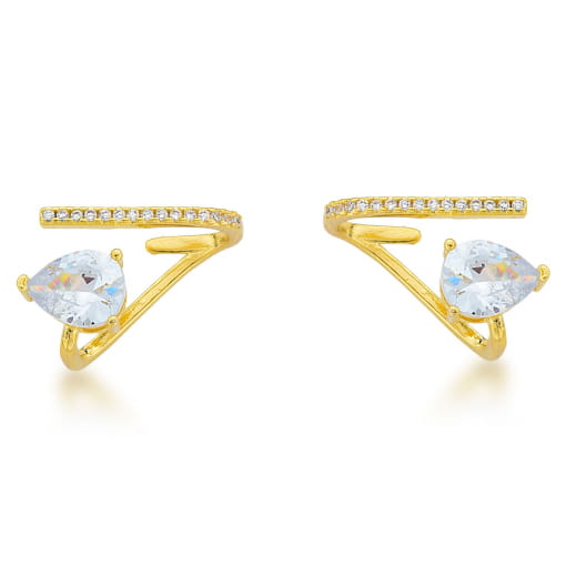 BRINCO GEOMÉTRICO COM PEDRA EM FORMATO GOTA