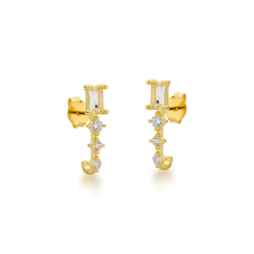 BRINCO DOURADO DE ZIRCÔNIAS DELICADO