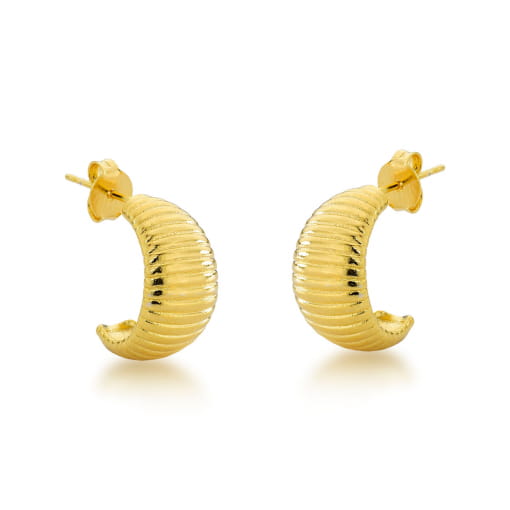 BRINCO DE ARGOLA DOURADO TEXTURIZADO