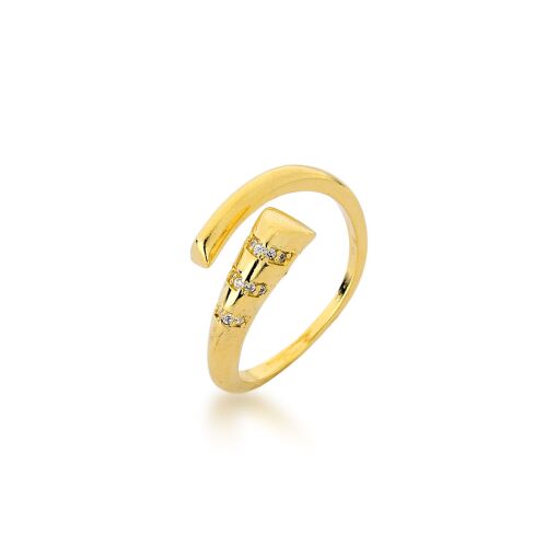 ANEL DOURADO COM MICRO ZIRCÔNIAS