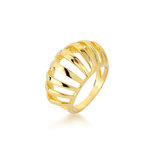 ANEL DOURADO OVAL VAZADO