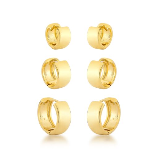 TRIO DE ARGOLINHAS DOURADAS