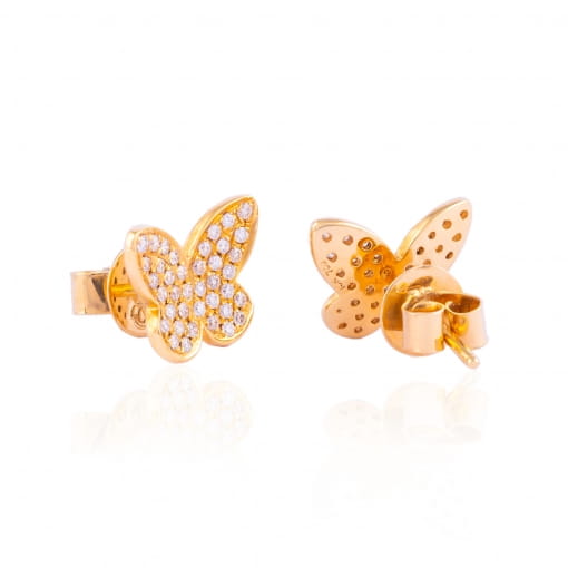 Brinco Borboleta em Ouro com Diamantes