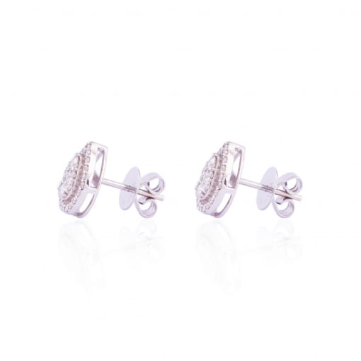 Brinco Gota em Ouro Branco com Diamantes