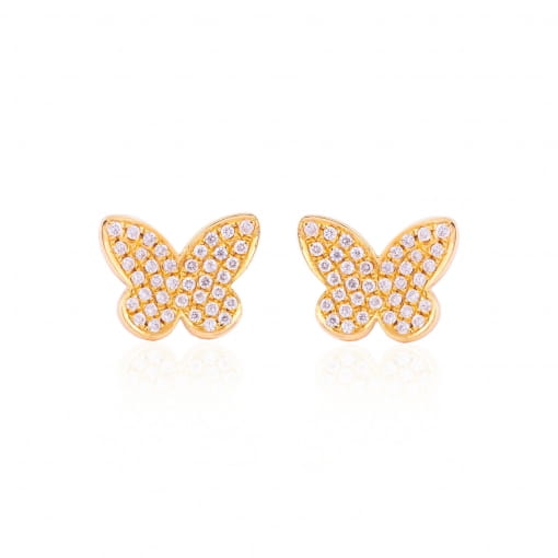 Brinco Borboleta em Ouro com Diamantes