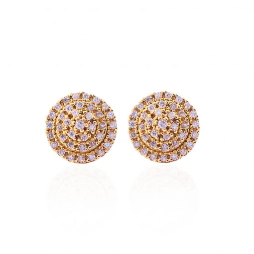 Brinco  Chapéu Chinês em Ouro Com Diamantes