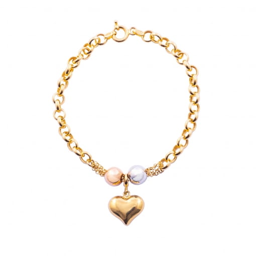 Pulseira Coração Em Ouro