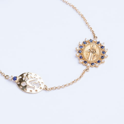 Pulseira Nossa Senhora com Brilhantes