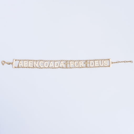 Pulseira em Ouro 18k  "Abençoada por Deus"