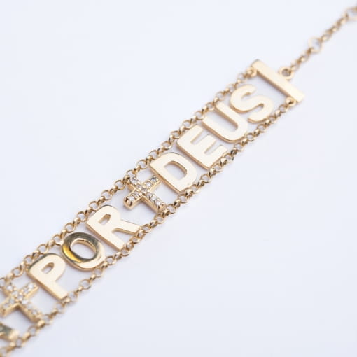 Pulseira em Ouro 18k  "Abençoada por Deus"