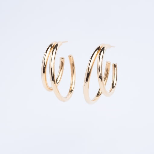 Argola Dupla em Ouro 18k Amarelo