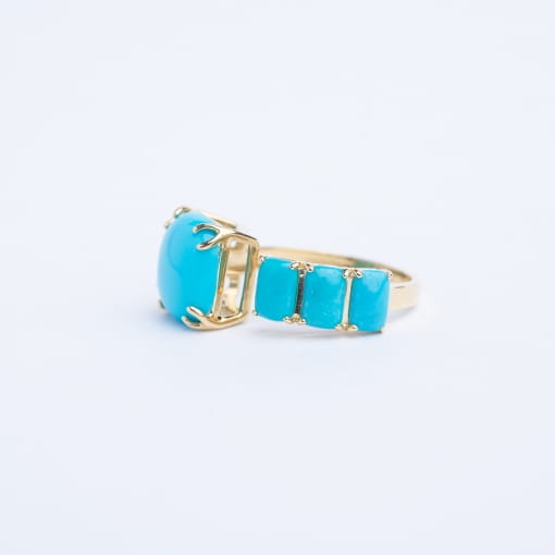 Anel Turquesa em Ouro 18k Amarelo