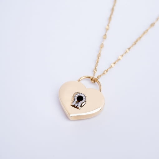 Pingente Coração em Ouro 18k com Diamantes