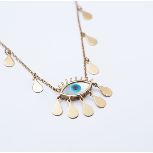 Colar Olho Grego Ouro 18k Amarelo