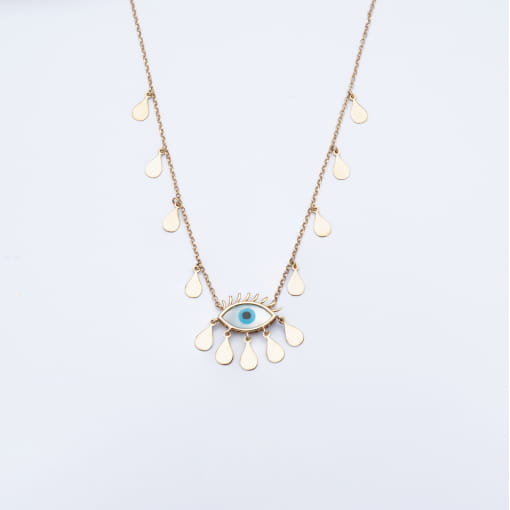 Colar Olho Grego Ouro 18k Amarelo