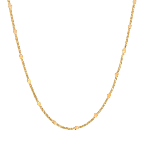 Colar 60 Cm Estrela Chapinha Banhado a Ouro 18k.