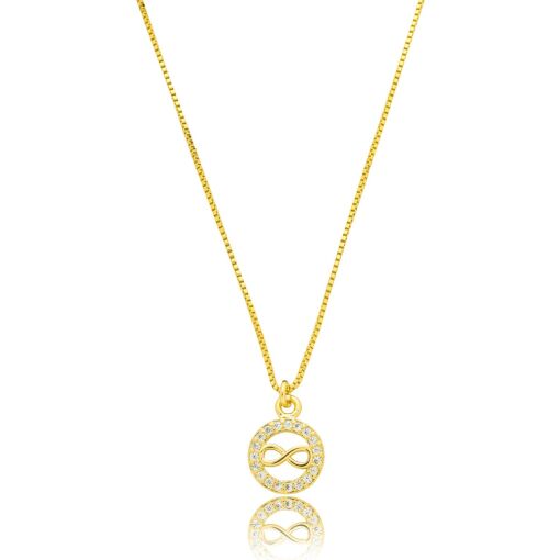 Gargantilha Infinito Zirconia Banhada a Ouro 18k