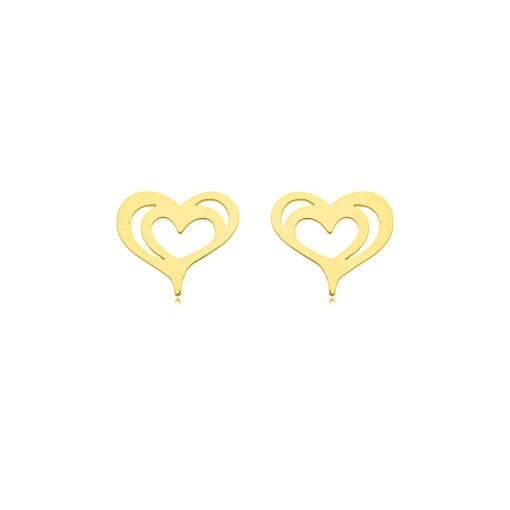 Brinco Coração Organico Banhado a Ouro 18k