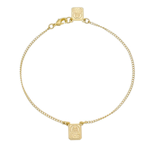 Pulseira Sagrado Coração de Jesus Banhada a Ouro 18k.