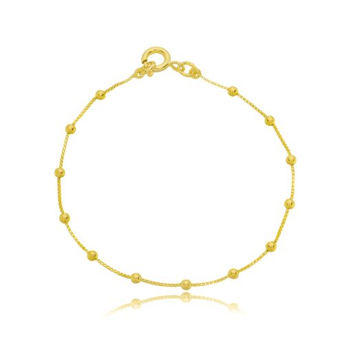 Pulseira Infantil Bolinhas Banhada a Ouro 18k.