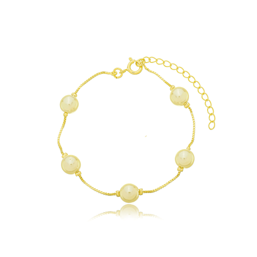 Pulseira Perola N 8 Banhada a Ouro 18k