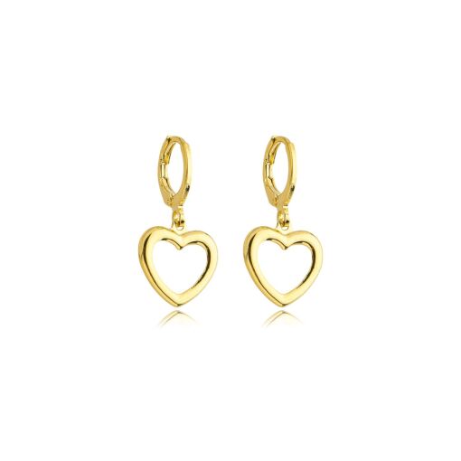 Argola Articulada Coração Banhada em Ouro 18k.