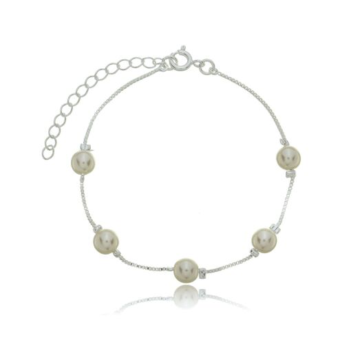 Pulseira Prata Perola 6mm