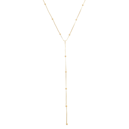 Colar Gravatinha Bolinha Banhado a Ouro 18k.