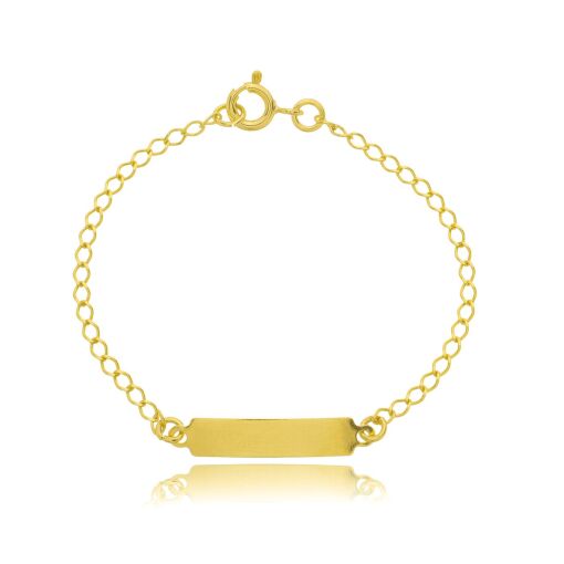 Pulseira Infantil Placa Banhada a Ouro 18k