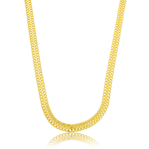 Corrente 40cm Trabalhada Banhada a Ouro 18k.