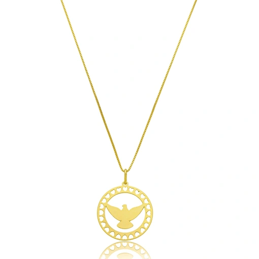 Gargantilha Espirito Santo Banhada a Ouro 18k