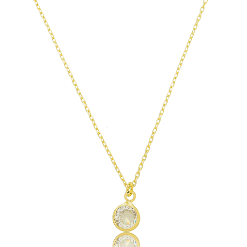 Gargantilha Zircônia 6mm Banhado a Ouro 18k.