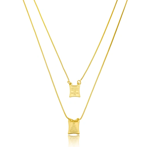Escapulario Nossa Senhora Aparecida Banhada a Ouro 18k