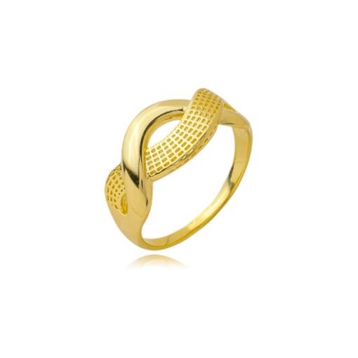 Anel Trabalhado Banhado a Ouro 18k